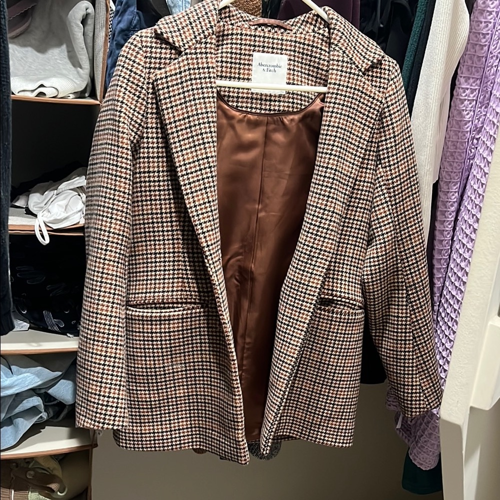 Abercrombie & Fitch Women's Houndstooth Blazer - Brown